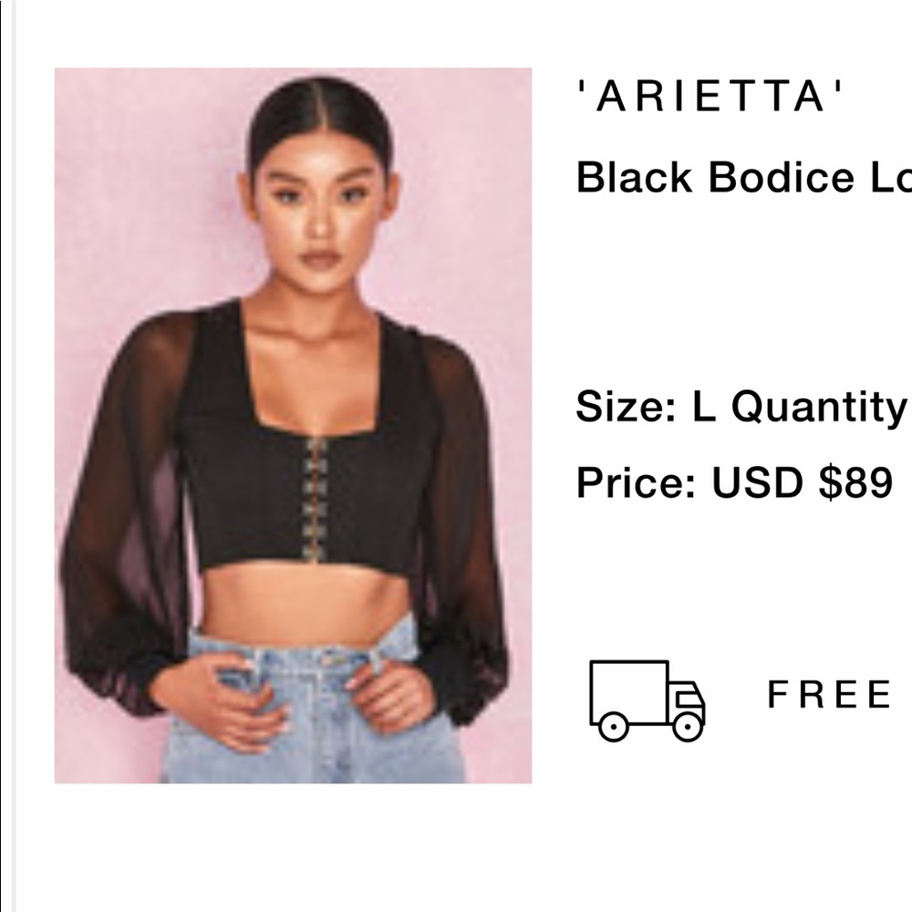 House of CB black corset top